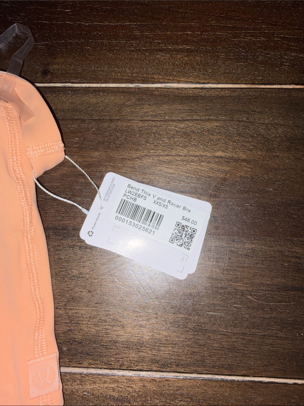 Lululemon Bend This V and Racer Sports Bra NWT Peach XXS - Picture 5 of 6